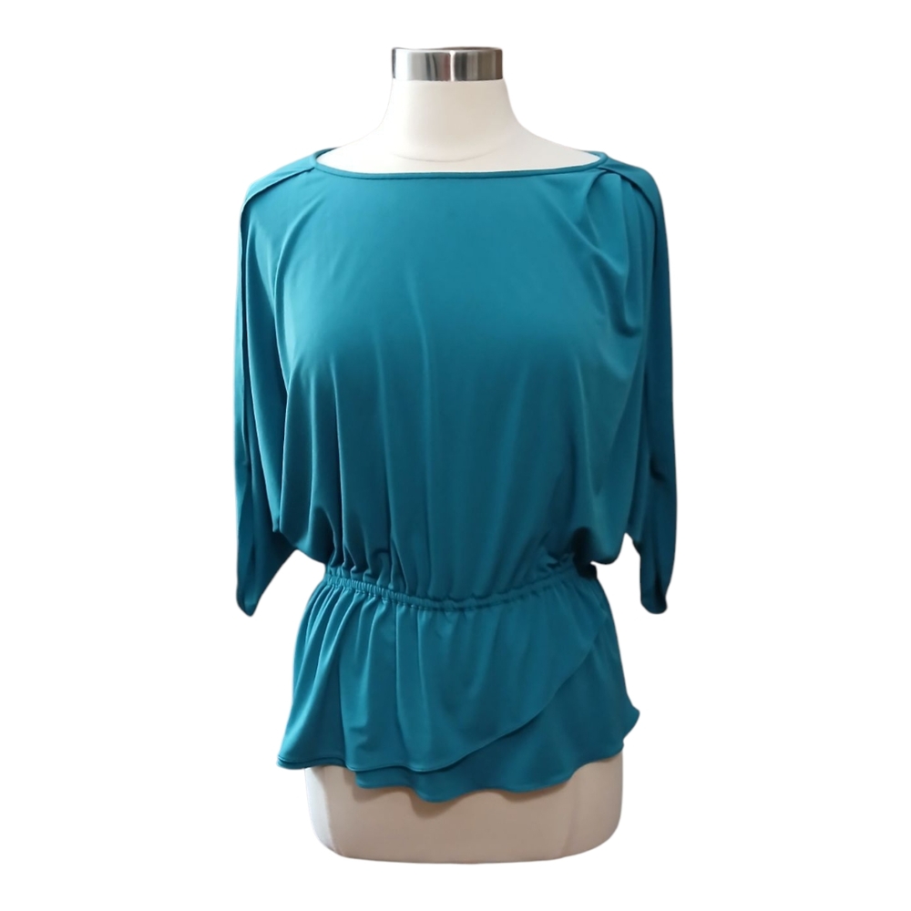 Tahari | Teal Relaxed Dolman Split Sleeve Career Top Size M